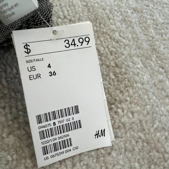 NWT H&M Glen Plaid Blazer Jacket 4 Knit Unlined Long - Picture 7 of 8